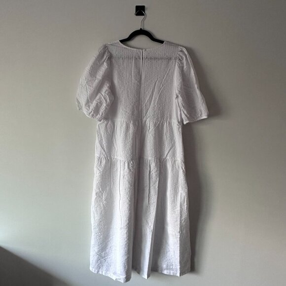 NWT - Tall Old Navy Tiered Puff-Sleeve All-Day Midi Swing Dress - Picture 9 of 11